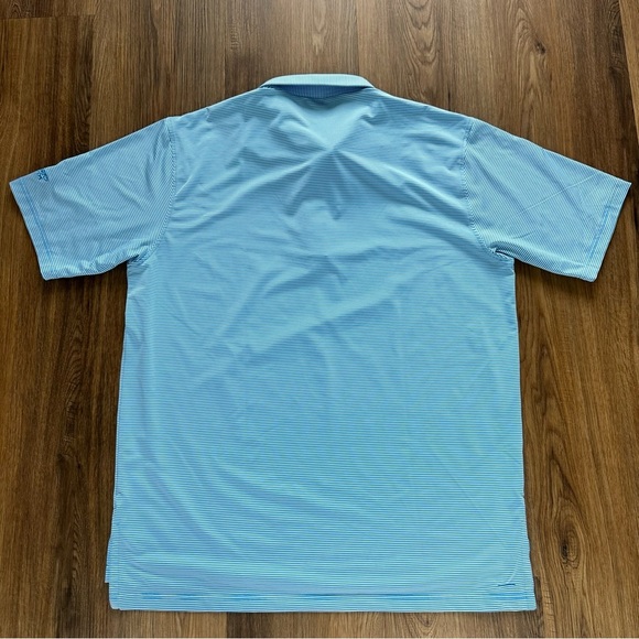 Turtleson Mens Golf Polo Shirt XL Performance Stretch Blue Stripes Sharks Tooth - Picture 8 of 9
